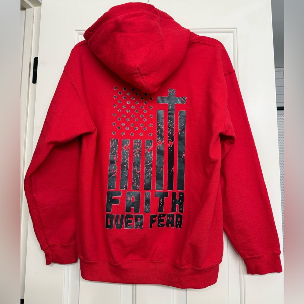 Gildan Red Faith Over Fear Men's Sweater